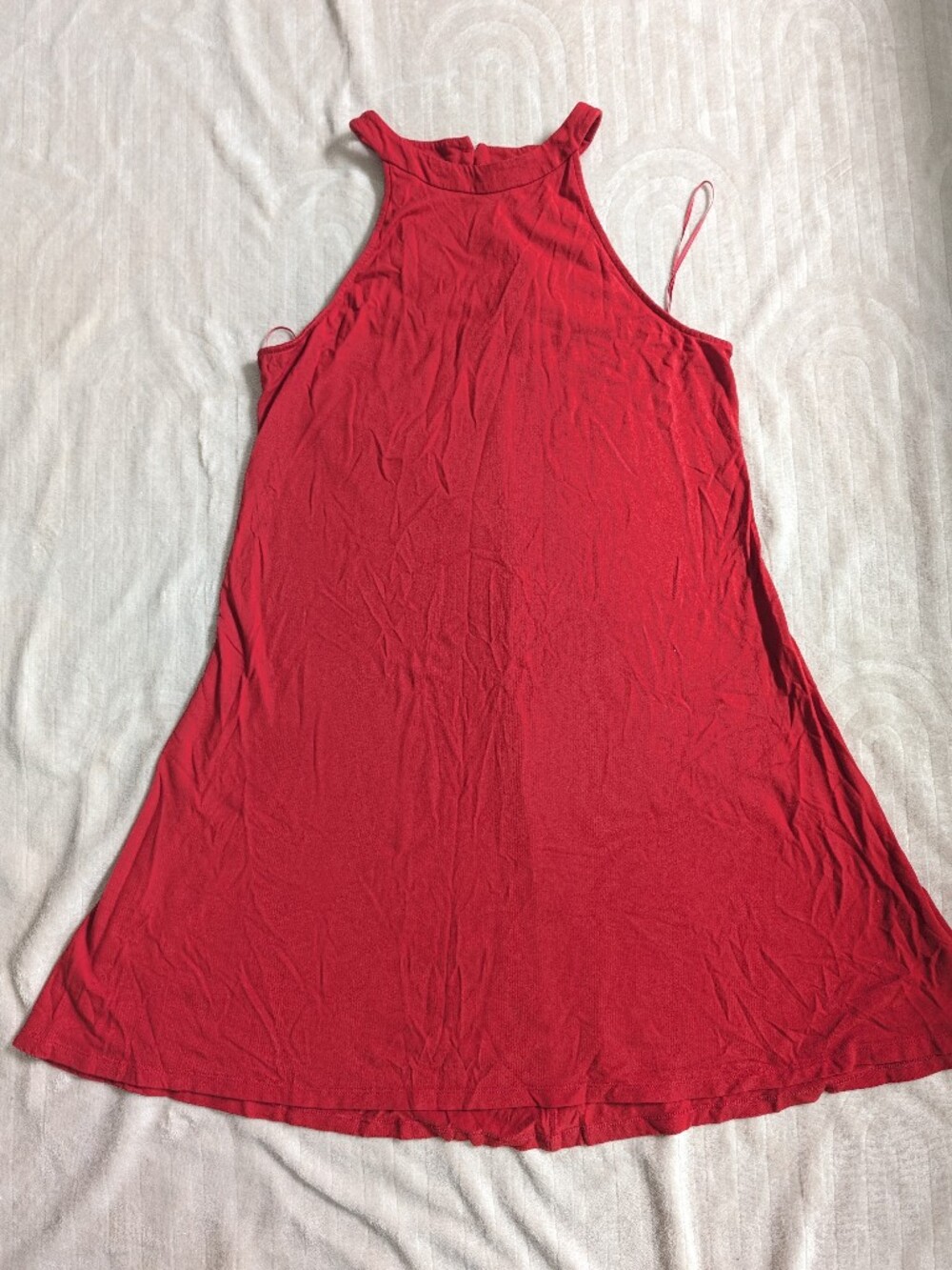 Express Red Halter Midi Dress